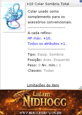 +10 Colar Sombrio Total