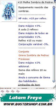 +10 Malha Sombria de Pedras Preciosas