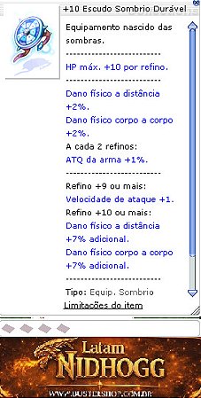 +10 Escudo Sombrio Durável