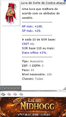 Luva da Sorte de Contra-ataque