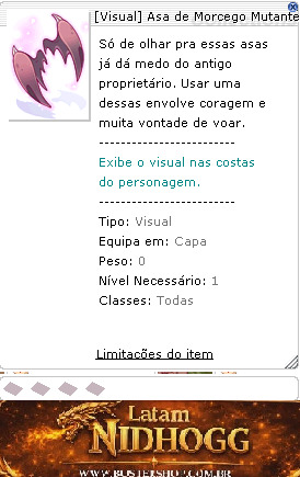 [Visual] Asa de Morcego Mutante