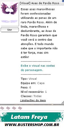 [Visual] Asas de Pavão Roxo