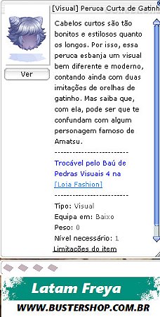 [Visual] Peruca Curta de Gatinho