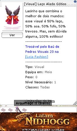 [Visual] Laço Alado Gótico Encantado Arquimago