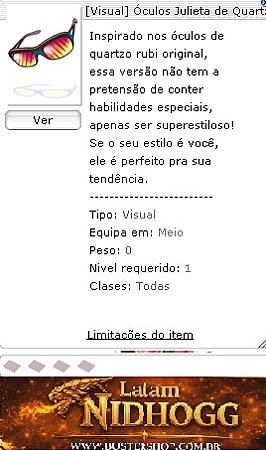 Óculos Julieta de Quartzo Rubi