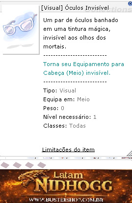 [Visual] Óculos Invisível