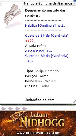 Manopla Sombria da Ganância