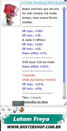 +7 Bota Temporal SOR G.AGI VDA +10%