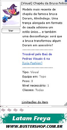 [Visual] Chapéu da Bruxa Felina