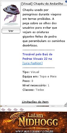 [Visual] Chapéu do Andarilho