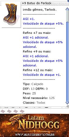 +9 Botas do Ferlock