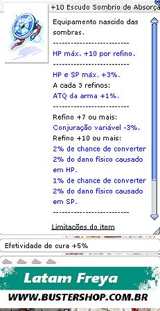 +10 Escudo Sombrio de Absorção