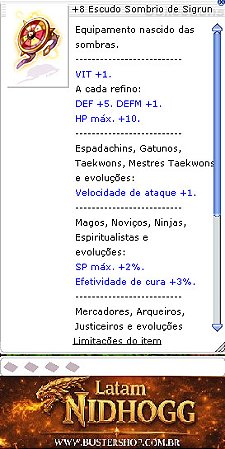 +8 Escudo Sombrio de Sigrun