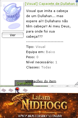 [Visual] Capacete de Dullahan Ganancia