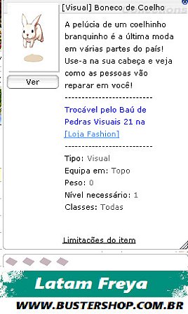 Visual Boneco de Coelho