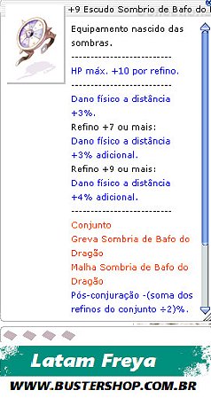 +9 Escudo Sombrio de Bafo do Dragão