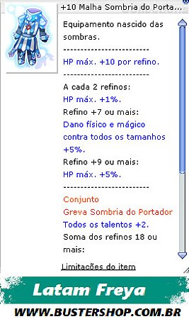 +10 Malha Sombria do Portador