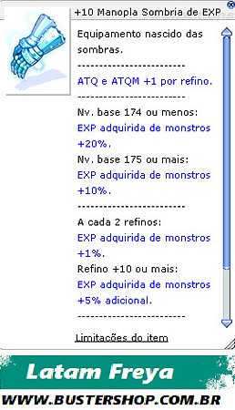 +10 Manopla Sombria de EXP