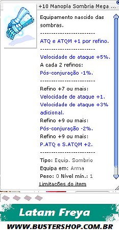 +10 Manopla Sombria Mega Repente