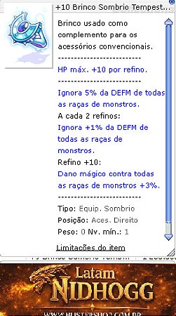 +10 Brinco Sombrio Tempestivo