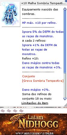 +10 Malha Sombria Tempestiva