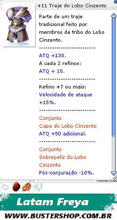 +11 Traje do Lobo Cinzento Diversos Encantes