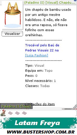 Paladino II [Visual] Chapéu de Bambu de Raposa