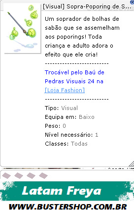 [Visual] Sopra-Poporing de Sabão