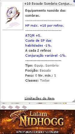 +10 Escudo Sombrio Conjurante