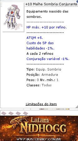 +10 Malha Sombria Conjurante