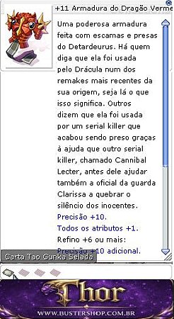 +11 Armadura do Dragão Vermelho do Alto Risco Selado
