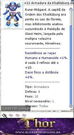 +12 Armadura da Khalitzburg do Alto Risco