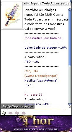 +14 Espada Toda Poderosa da Fúria