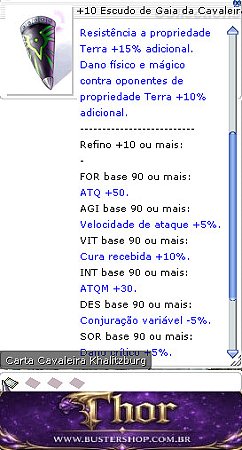 +10 Escudo de Gaia da Cavaleira