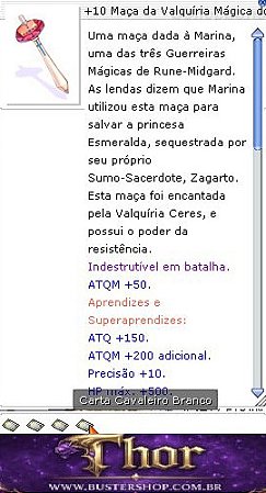 +10 Maça da Valquíria Mágica do Canhão Trip Cavaleiro