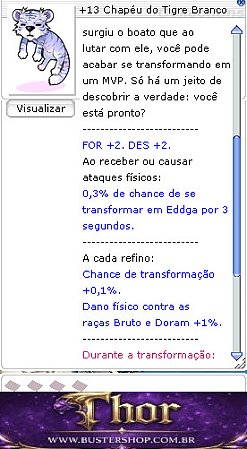 +13 Chapéu do Tigre Branco