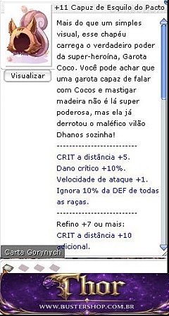 +11 Capuz de Esquilo do Pacto da Mana