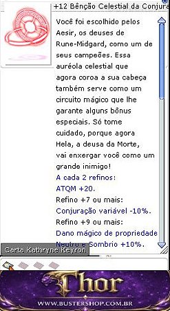 +12 Bênção Celestial da Conjuração
