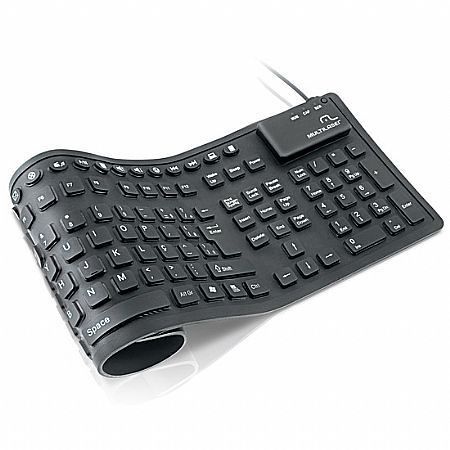 Teclado Flexível Preto com Conexão USB