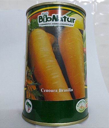 Sementes Orgânicas de Cenoura Brasilia Lata 100 g