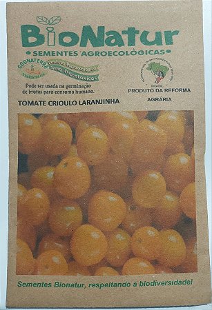 Semente Orgânica de Tomate Laranjinha 1 G + Brinde