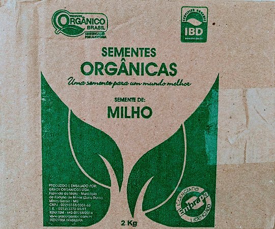 Sementes Orgânicas de Milho BRS CAIMBÉ 2 KG + Brinde