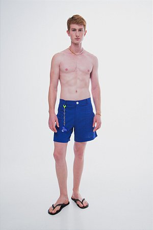 Shorts Bolsos Azul Royal Linho