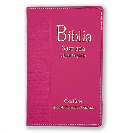 Biblia  com Harpa Letra Hipergigante Índice Capa Luxo Pink