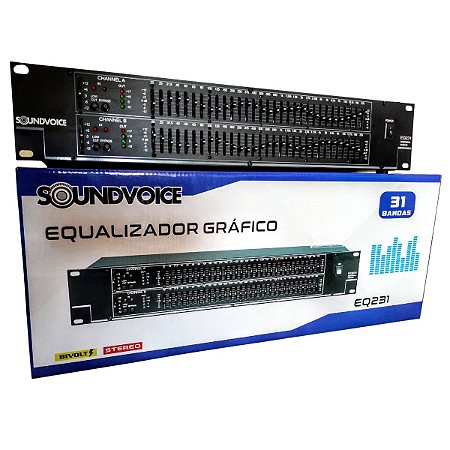 Equalizador Gráfico Soundvoice EQ231 31 Bandas Estereo