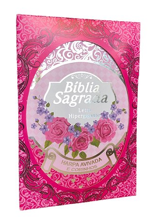 Biblia Sagrada Caixa com Harpa Letra Hipergigante Luxo Pink