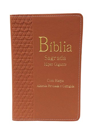 Biblia Sagrada Harpa Letra Hipergigante Indice Luxo Marrom