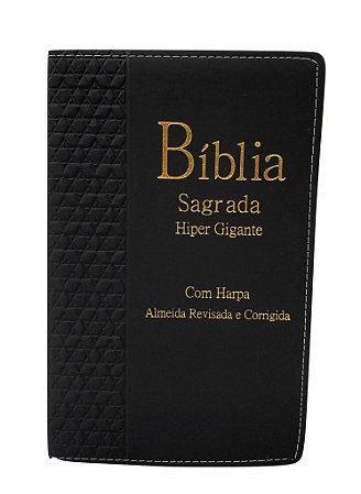 Biblia Sagrada Harpa Letra Hipergigante Indice Luxo Preta