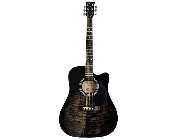 Violão Aço Elétrico Vogga VCK370BMF Folk Cutway Preto