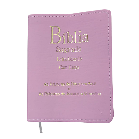 Biblia Média com Harpa Letra Grande Índice Capa Luxo Rosa